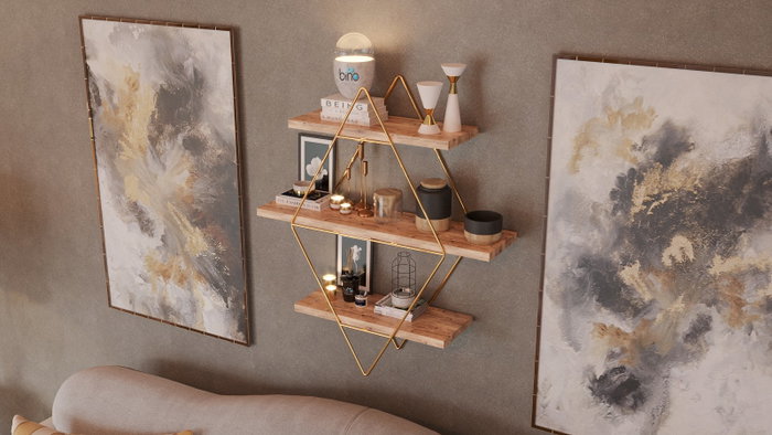 Hanah Home Prizma Raf Estantería de Pared Grande Hanah Home Prizma Raf Estantería de Pared Grande
